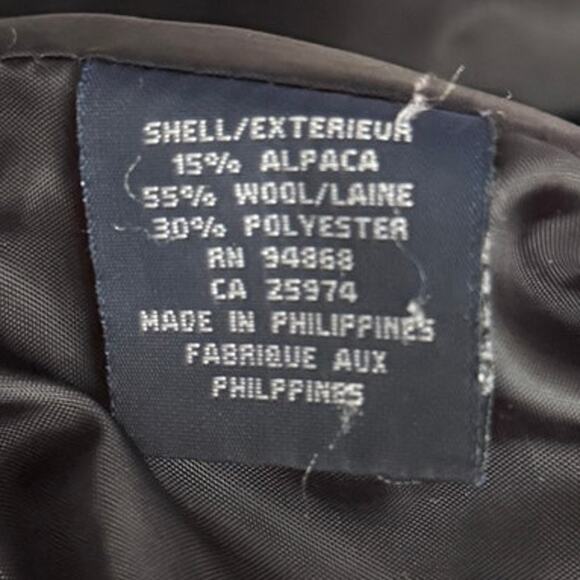 BERNARDO Alpaca Wool Blend Single Breasted Lined Coat M Charcoal Gray Preppy - Picture 5 of 6